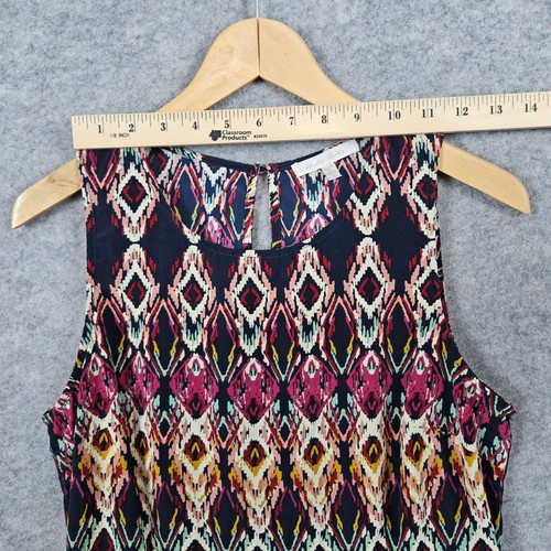 Under Skies Damen Kleid Mehrfarbig Rauten Geometrisches Muster Ärmellos Größe S - Bild 5 von 11