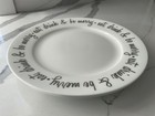 Ciroa BE MERRY  plate set of 2, White, Platinum Script, Excellent 8.25”
