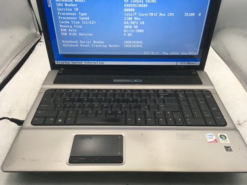 HP COMPAQ 6820S - BOOTS TO BIOS - INTEL CORE 2 DUO T8100 - 4GB RAM - READ - BB - Picture 3 of 8