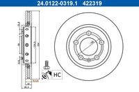 2Er-Set 2Er Set Bremsscheibe ATE 24.0122-0319.1 VAG 6R0 615 601 A
