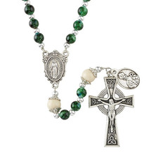 Celtic Rosary Prayer Beads with St Patrick's Medal Catholic Irish Prayer Beads