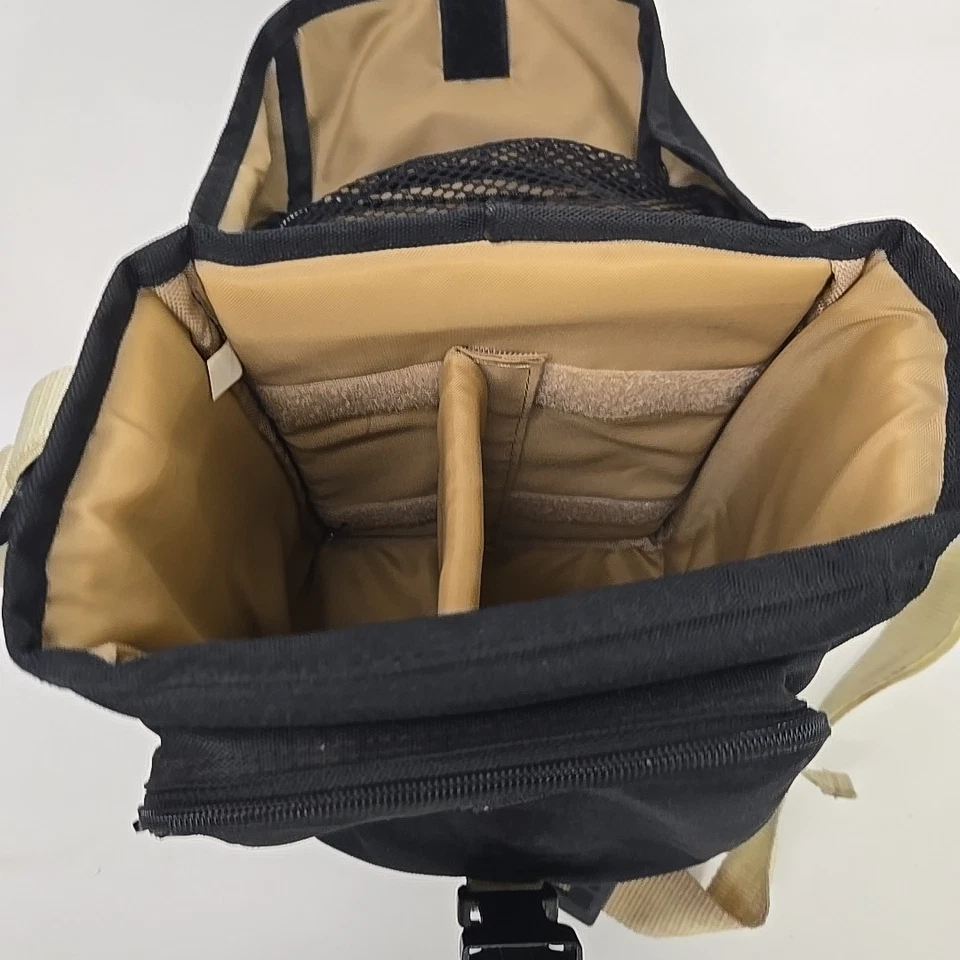 Vintage Black Tan Canvas Canon Camera Shoulder Bag With Adjustable Strap Badge - Image 2 of 4