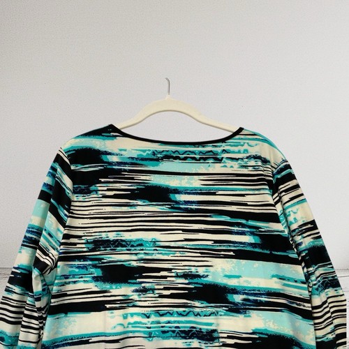 Investments Tunic Top Women’s Size Large Petite Stretch Watercolor Asymmetrical - Picture 14 of 22