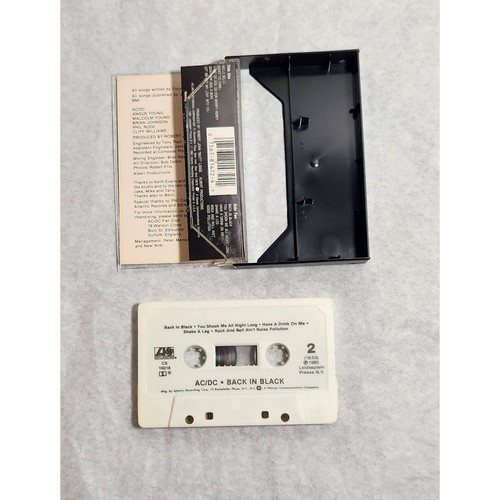 AC / DC Back In Black Tested Vintage Cassette Atlantic 1980 Pre-owned - Picture 3 of 5