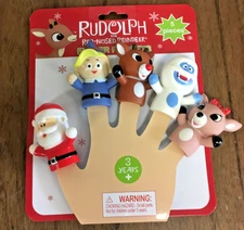 Rudolph The Red-Nosed Reindeer Finger Puppets- 5 Pieces Christmas Toys