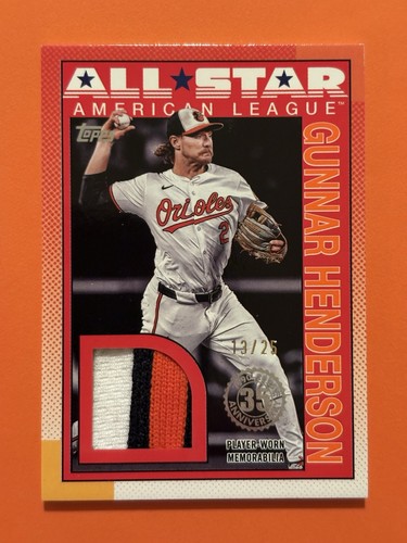 Gunnar Henderson (13/25) (1:9.245 Packs) (1990 AS JERSEY PATCH RELIC) 2025 Topps
