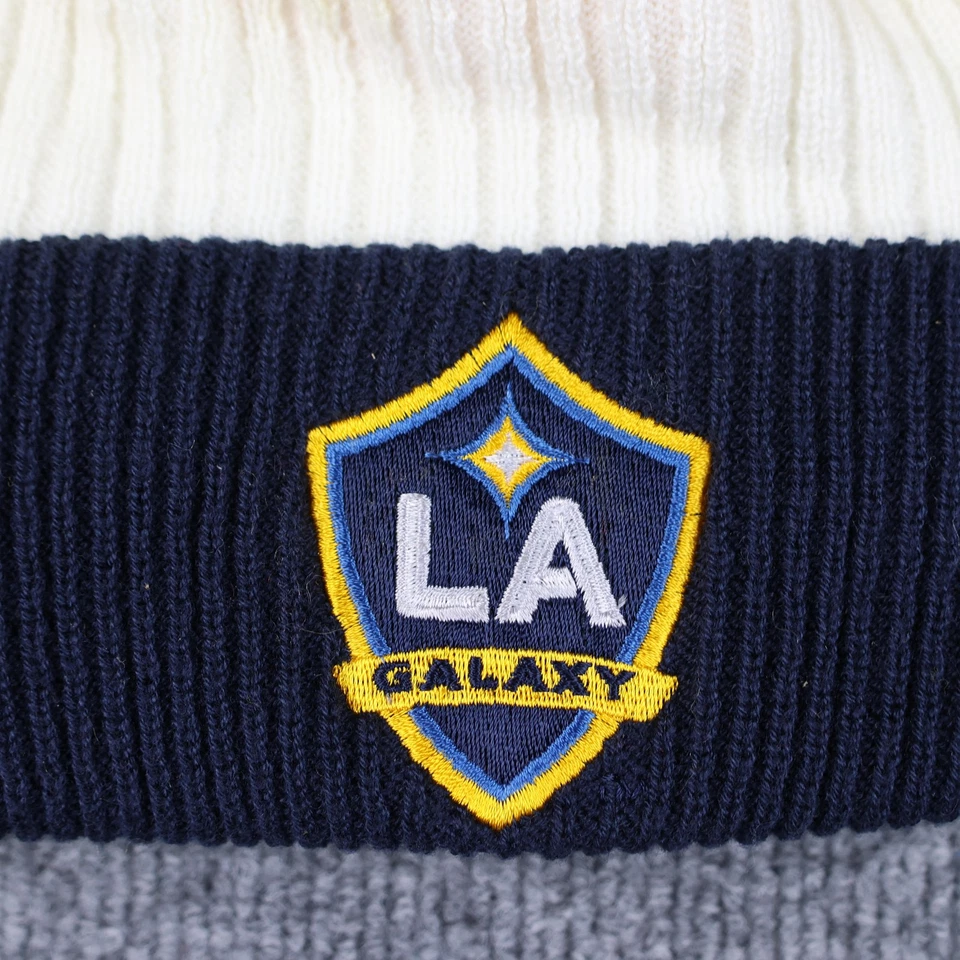 LA Galaxy Hat Beanie Mens One Size Blue Yellow MLS Soccer Cuffed Adidas - Image 2 of 4