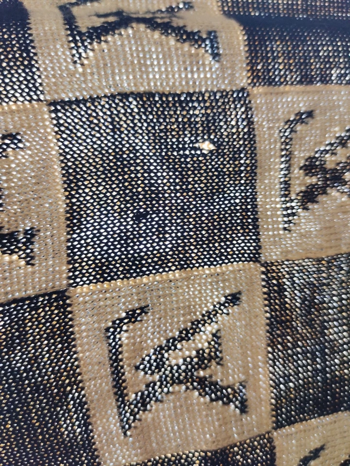 Louis Vuitton genuino vintage negro/beige lana invierno bufanda bufandas Foto 4 de 4