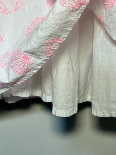 Catherine Malandrino Girls Dress Size 4 White Pink Seashell Print Flutter Sleeve - Picture 5 of 8