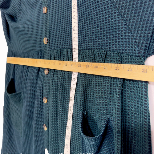 Babydoll Oversized Mini Dress XL Waffle Puff Slv Forestcore Boho Grunge Whimsy - Picture 9 of 12