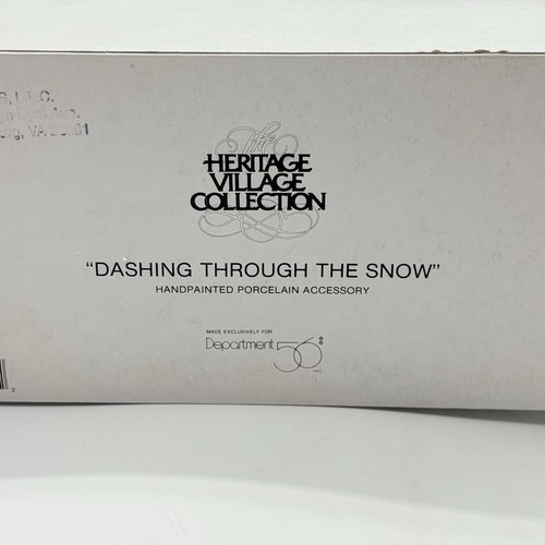 Dept 56 Heritage Village Collection Dashing Through The Snow Figures Sleigh EUC - Picture 15 of 17