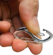 12 Pcs Small S Carabiner Clips Carabiner Double Sided Spring Gate Snap Hooks ...