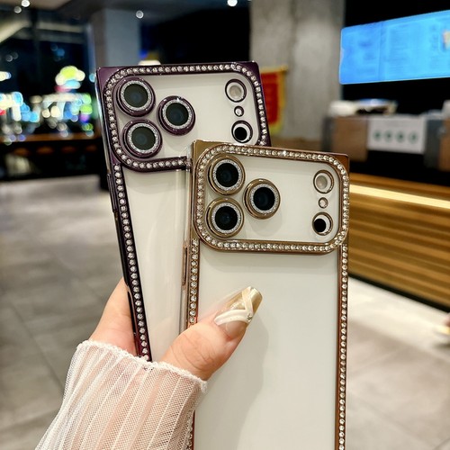 Funda para iPhone 17 Pro Max Air 16 15 14 enchapada diamante transparente cubierta a prueba de golpes - Imagen 5 de 14