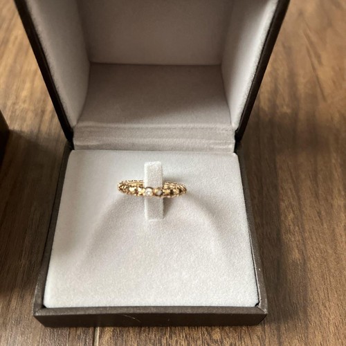 Gucci Diamond 0.03Ct 18K Rose Gold Diamantissima Band Ring With Box Size *Wjx934 - Picture 1 of 6