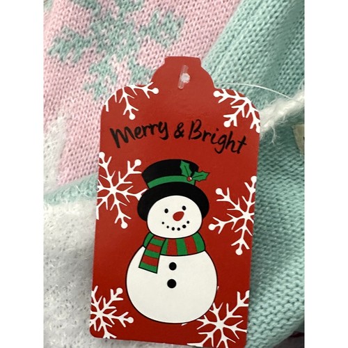 Margaux & Lexi Fuzzy Holiday Sweater Long Sleeve Crew Neck Multicolor Girls L/6 - Picture 7 of 9