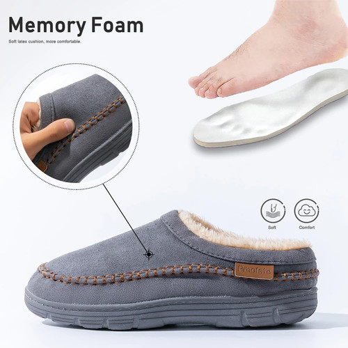 Zapatillas suaves de gamuza sintética cálidas acolchadas zapatos de invierno interiores sin cordones - Imagen 6 de 27