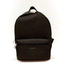 Michael Kors Black Monogram Logo Backpack Zip...