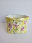 Spring Ceramic Hand Painted Tote Trinket Dish With Ribbon Handles See Descriptio