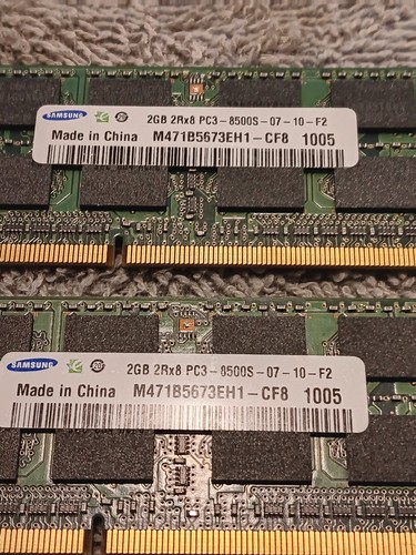 4GB 2x 2GB SMASUNG DDR3 RAM PC3-8500S 1066MHz non-ECC Memory - Picture 2 of 3