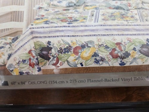 Mantel de vinilo con respaldo de franela oblongo Pfaltzgraff "Summer Garden" 60 x 84 Nuevo de Lote Antiguo - Imagen 2 de 6