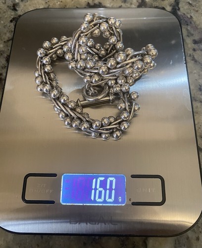 "Collar gargantilla cadena tejida bola ADN plata de ley 925 16""" - Imagen 10 de 12