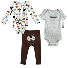 Carters Baby Boys 3pc Pants Top Bodysuit Outfit Set Size 3M Long -Short Sleeve