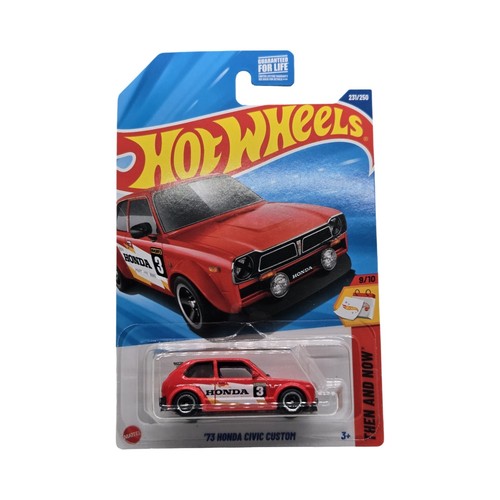 2025 Hot Wheels '73 Honda Civic Custom #231 Red - SUPER TREASURE HUNT & Regular - Picture 5 of 6