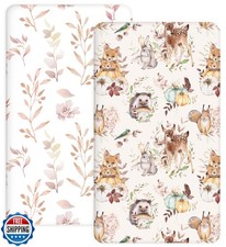 Crib Sheets for Boys Girls, 2 Pack Jersey Knit Fitted Crib Sheets for Standar