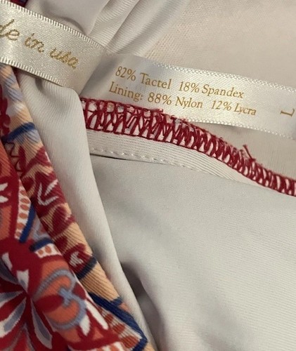 Canotta da bagno Tankini di Helen Jon geometrica increspata taglia large - Foto 6 di 7