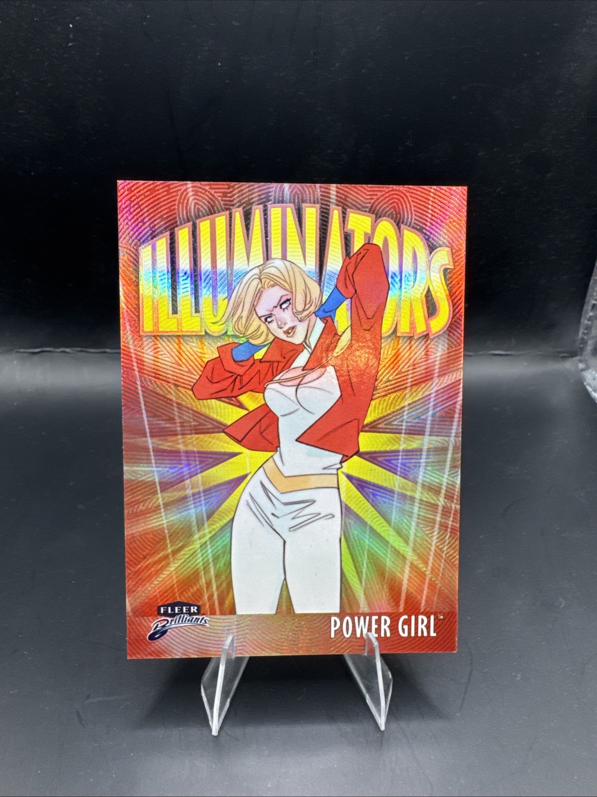 2025 Fleer Brilliants Superman Illuminators Power Girl Red SP #/99