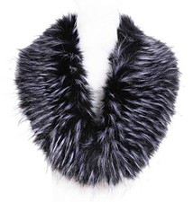 Soul Young Faux Fur Collar Women's Neck Warmer Scarf 80cm,31.5in Black  White
