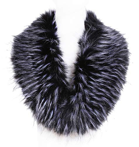 Soul Young Faux Fur Collar Women's Neck Warmer Scarf 80cm,31.5in Black & White - Picture 1 of 5