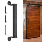 10" Sliding Barn Door Cylindrical Handle Cast Iron Pull Gate Cabinet Matte Black