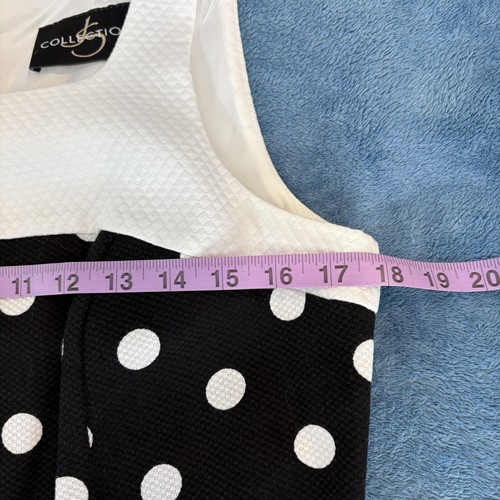 JS Collections Dress Jacket Set Womens 10 Black White Polka Dot Sheath 2 Pc - Picture 13 of 17