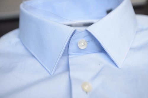 Hugo Boss Men's Isko Easy Iron Slim Fit Pastel Blue Cotton Dress Shirt 41 16 - Picture 4 of 6