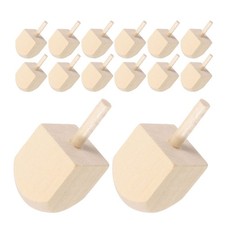  15pcs Hanukkah Wooden Dreidel - Traditional Diy Unpainted Wood Dreidels