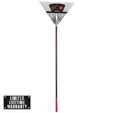 Razor-Back 51 In. Fiberglass Handle 24-Tine Steel Rake Lawn Leaves Yard Garden