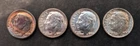 4 Silver Dime Lot - 4 Uncirculated Roosevelt 90% Silver Dimes (1964D)
