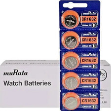 Box of 100 MURATA CR1632 - 3V Lithium Coin Cell Batteries -w/Tracking EXP2030