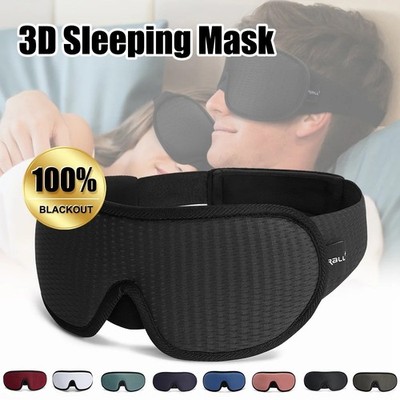 100% Blackout Travel 3D Eye Mask Sleep Soft Padded Shade Cover  Relax Blindfold