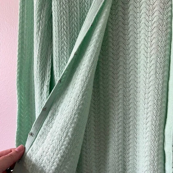 Cárdigan suéter grande tejido Pointelle verde menta Victoria's Secret nuevo sin etiquetas Foto 4 de 4