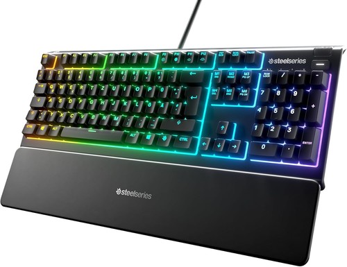 SteelSeries Apex 3 - RGB Gaming Keyboard - 10-Zone Illumination -...