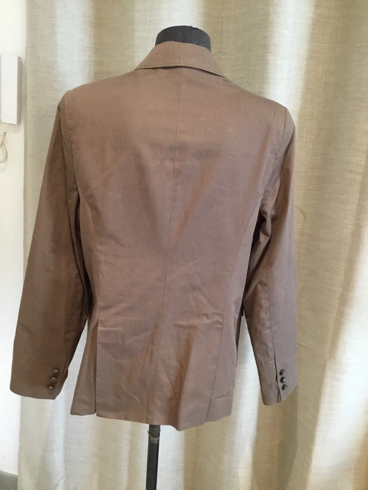 Très Belle Veste Coton Marron Ines De La Fressange 38/40 Tbe Authentique  - Photo 4/4