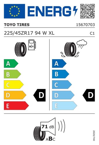 TYRE SUMMER TOYO 225/45 R17 94W PROXES R888R - Picture 2 of 5
