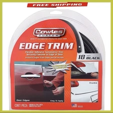 Superior 18ft Black U-Channel Edge Guard Trim for Cars & Trucks - Durable Rubber