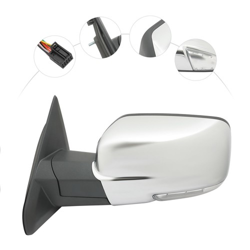 Rear View Mirror Front Left Driver Side Mirror Fit For 2013-2019 Dodge Ram 1500 - Picture 8 of 18