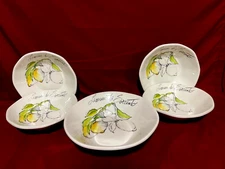 Effetti D' Arte Italy Set Of 5 Pasta Bowls Limon Di Sorrento