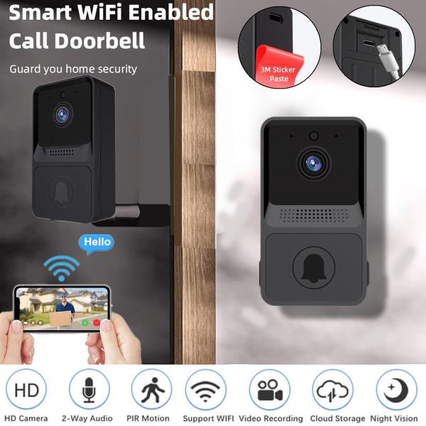 Smart Wireless WiFi Doorbell Video Camera Door Ring Bell Two Way Communication-image