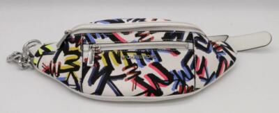 Michael Kors Mott Medium Waistpack Fanny Pack White Leather MK