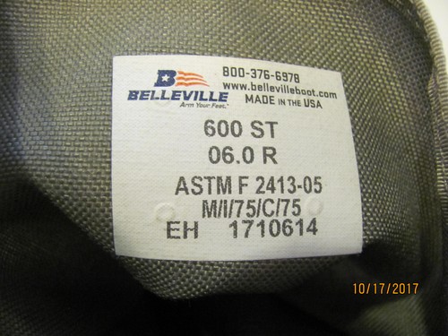 Belleville 600 ST Military USAF Sage Green Hot Weather Safety Toe Boots USA Made - Picture 2 of 6